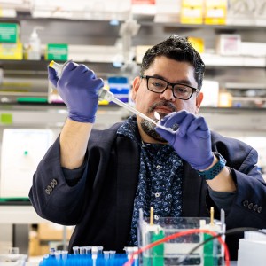 Juan L. Mendoza in the lab