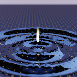 Illustration depicting ripples on a black surface